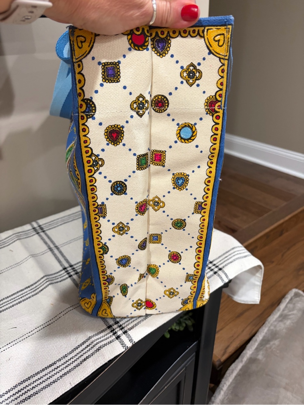 Brighton Blue Gem 'LOVE' Tote with Yellow Trim - Picture 4 of 5